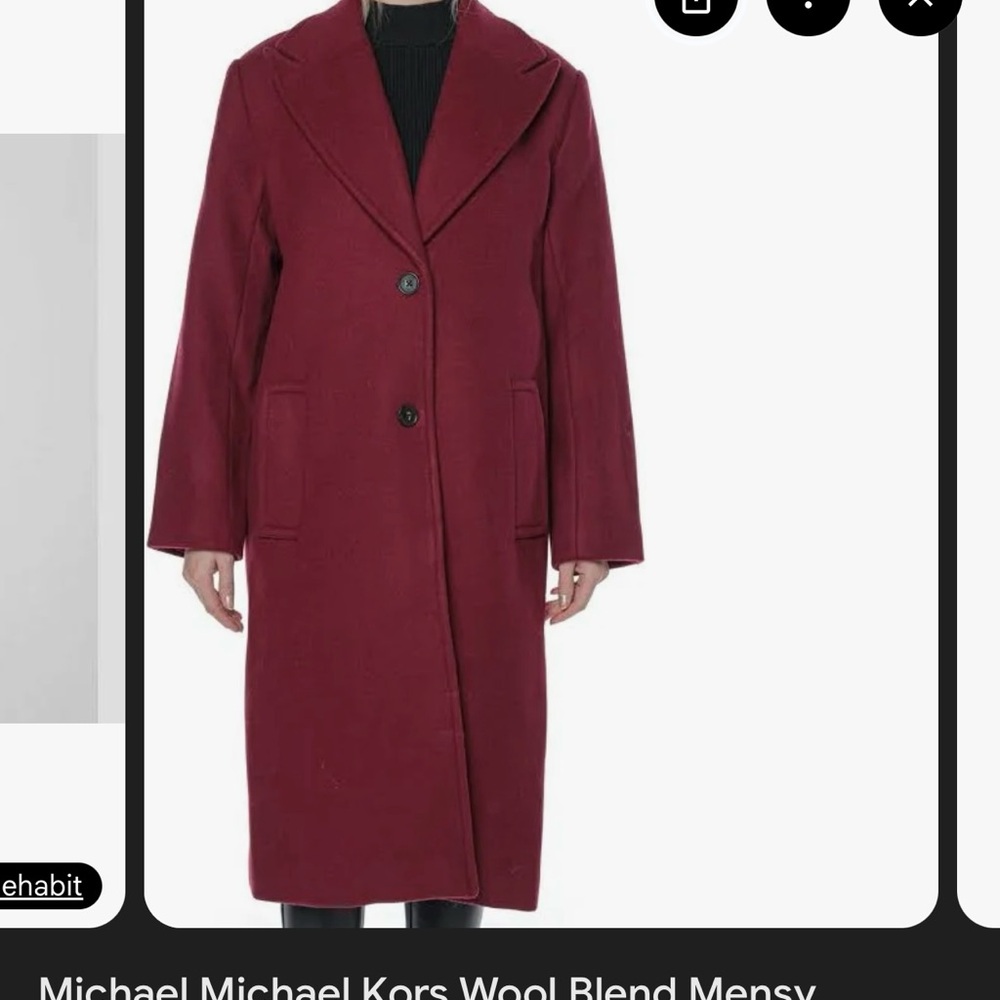 Michael Kors Women's Wool Trench Coat - Burgundy